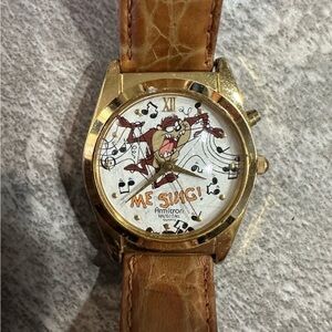 141 Vintage Warner Bros Tasmanian Devil Musical Wristwatch